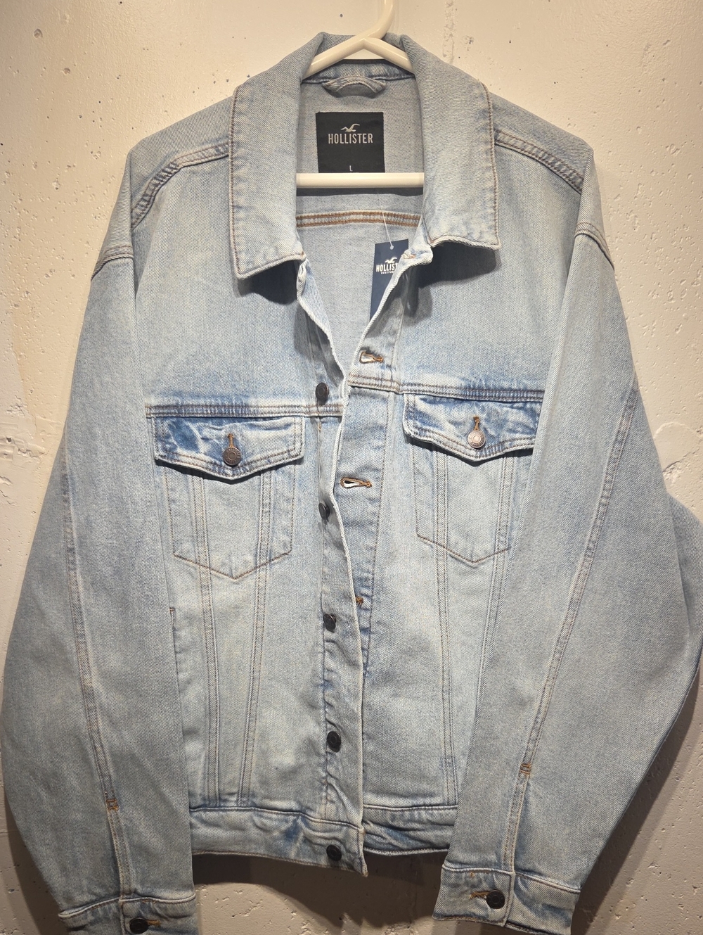 Hollister Light Blue Denim Trucker Jacket (XL)